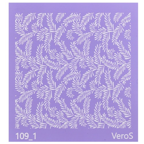 Silk Screen VeroS for polymer clay 90x90 mm - Foliage pattern 1 n°109_1 x1