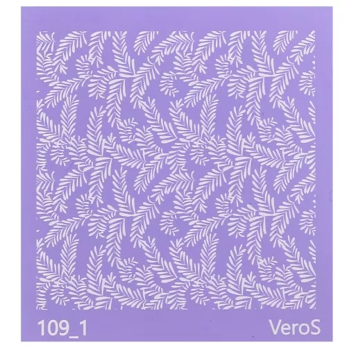 Silk Screen VeroS for polymer clay 90x90 mm - Foliage pattern 1 n°109_1 x1