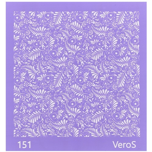 Silk Screen VeroS for polymer clay 90x90 mm - arabesque pattern & leaf n°151 x1