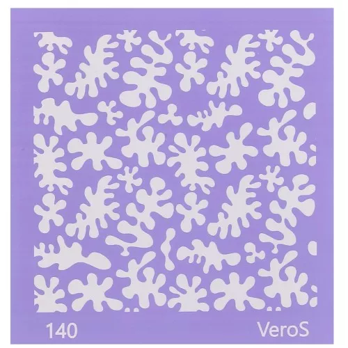 90x90mm Silk Screen VeroS for polymer clay - Large seaweed pattern n°140 x1