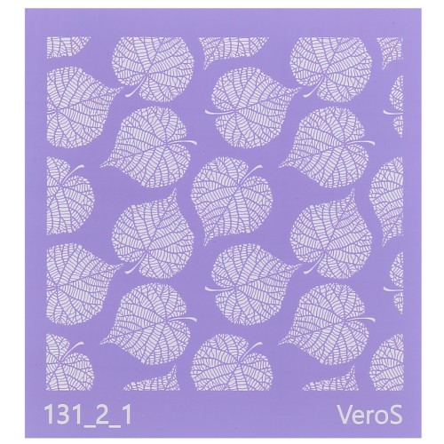 90x90mm Silk Screen VeroS for polymer clay - Lime leaf pattern n°131_2_1