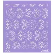 90x90mm Silk Screen VeroS for polymer clay - Flower hearts pattern n°195 x1