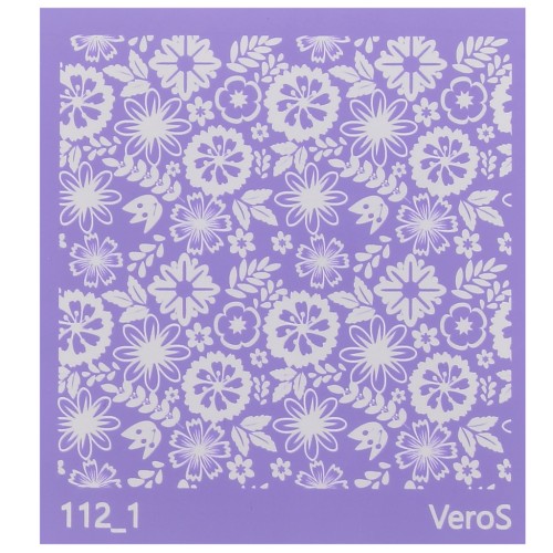 90x90mm Silk Screen VeroS for polymer clay - Floral pattern n°112_1 x1