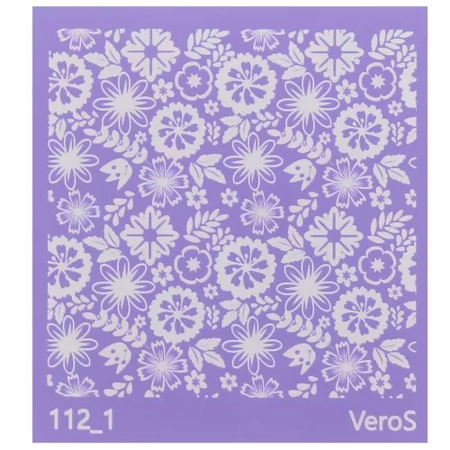 90x90mm Silk Screen VeroS for polymer clay - Floral pattern n°112_1 x1