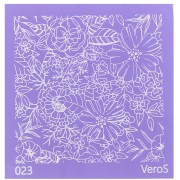 90x90mm Silk Screen VeroS for polymer clay - Floral motif 1 n°023 x1