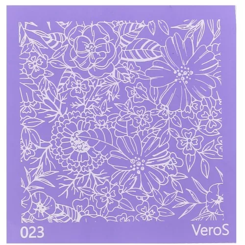 90x90mm Silk Screen VeroS for polymer clay - Floral motif 1 n°023 x1