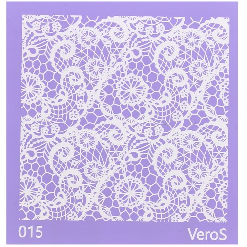 90x90mm Silk Screen VeroS for polymer clay - Lace pattern n°015 x1