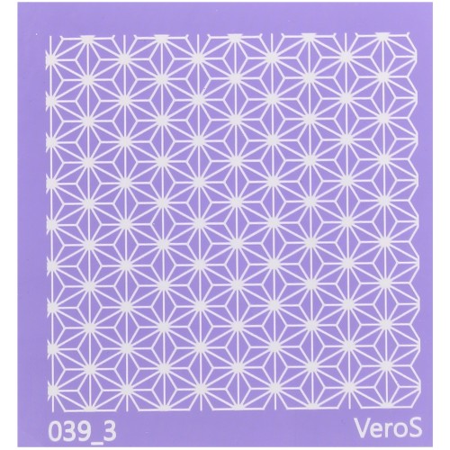 90x90mm Silk Screen VeroS for polymer clay - Japanese star pattern n°039_3 x1