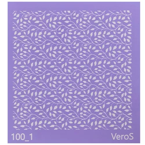 90x90mm Silk Screen VeroS for polymer clay - Foliage pattern 2 n°100_1 x1