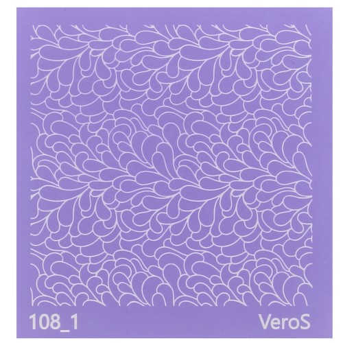90x90mm Silk Screen VeroS for polymer clay - Wave pattern n°108_1 x1