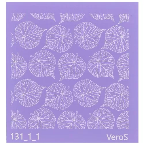 90x90mm Silk Screen VeroS for polymer clay - Lime leaf pattern n°131_1_1