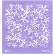90x90mm Silk Screen VeroS for polymer clay - Gentian flower pattern n°058 x1