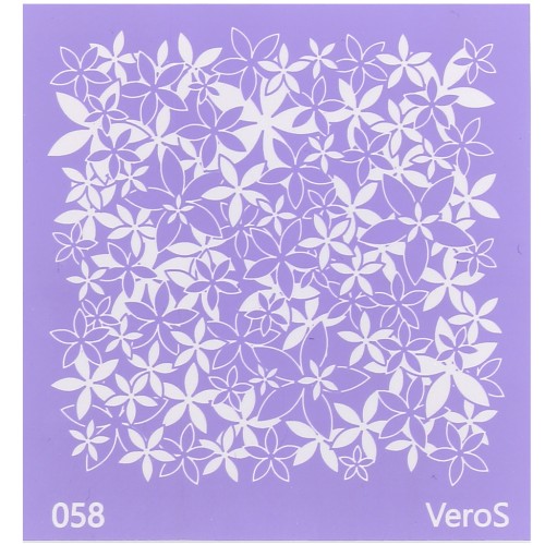 90x90mm Silk Screen VeroS for polymer clay - Gentian flower pattern n°058 x1
