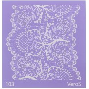 90x90mm Silk Screen VeroS for polymer clay - Flowered lace pattern n°103 x1|raw }}