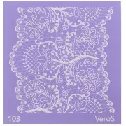 90x90mm Silk Screen VeroS for polymer clay - Flowered lace pattern n°103 x1