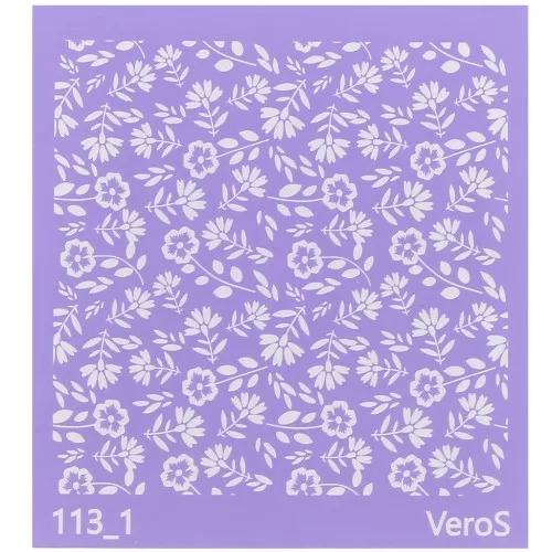 90x90mm Silk Screen VeroS for polymer clay - Floral motif 2 n°113_1 x1