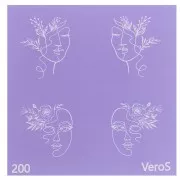 80x80mm Silk Screen VeroS for polymer clay - Female faces pattern n°200 x1