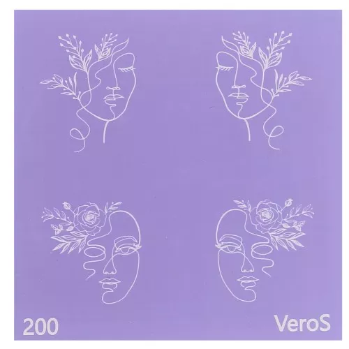 80x80mm Silk Screen VeroS for polymer clay - Female faces pattern n°200 x1