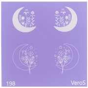 80x80mm Silk Screen VeroS for polymer clay - Flowered half-moon pattern n°198 x1|raw }}