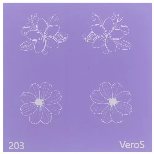 80x80mm Silk Screen VeroS for polymer clay - Flower pattern n°203 x1
