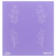 80x80mm Silk Screen VeroS for polymer clay - Leaves and flowers n°204 x1