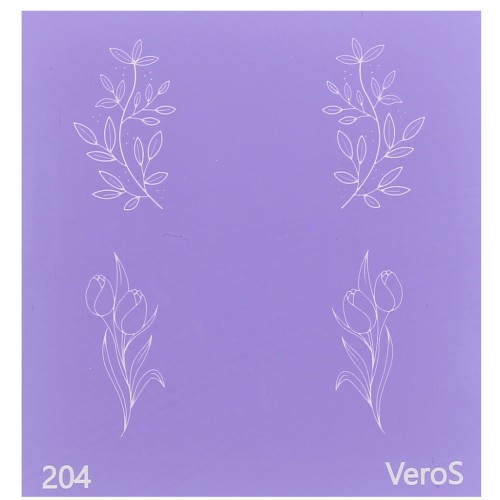 80x80mm Silk Screen VeroS for polymer clay - Leaves and flowers n°204 x1