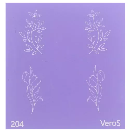 80x80mm Silk Screen VeroS for polymer clay - Leaves and flowers n°204 x1
