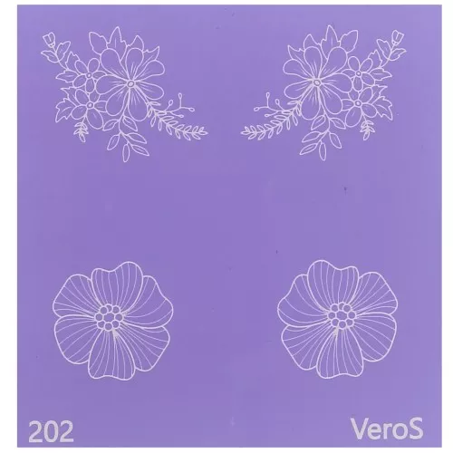 80x80mm Silk Screen VeroS for polymer clay - Floral pattern n°202 x1