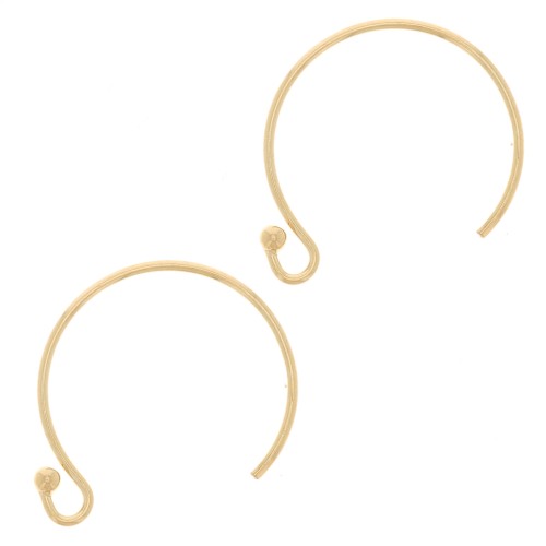 13mm Round earwires - Gold filled x20
