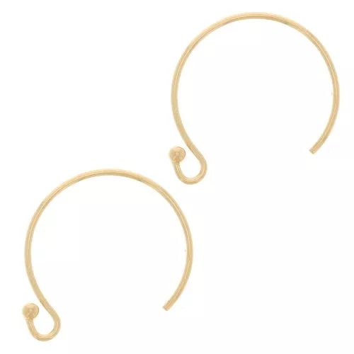 13mm Round earwires - Gold filled x20