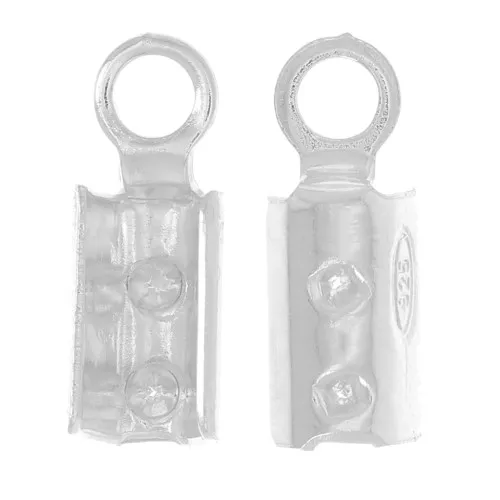 925 Sterling Silver end clips for 2mm cords - Made in Europe x30