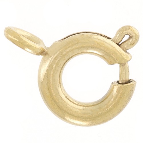 6 mm spring clasp with closed ring - 304L gold-plated stainless steel x1