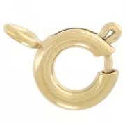 6mm 304L stainless steel spring clasps with closed ring - Gold x10