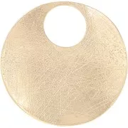 45mm Round irregular striated pendant - Gold x1