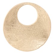 24mm Round irregular striated pendant - Gold x1