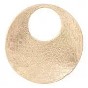 24mm Round irregular striated pendant - Gold x1