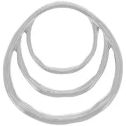30x29mm Pendant with 3 irregular circles - Rhodium x1