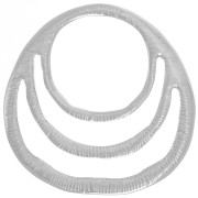 30x29mm Pendant with 3 irregular circles - Rhodium x1