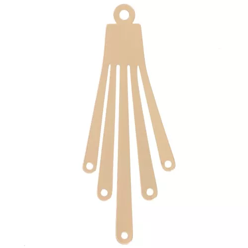 45.5x17mm Chandelier pendant with fringes - Gold x1