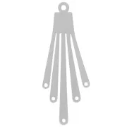 45.5x17mm Chandelier pendant with fringes - Rhodium x1