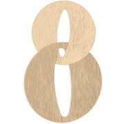 38x24mm Double Round Ribbed Pendant - Gold x1