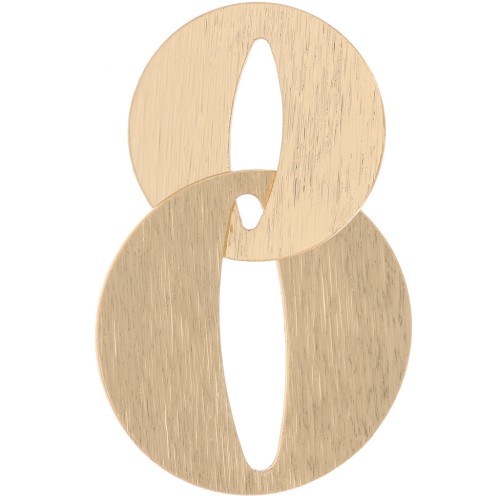 38x24mm Double Round Ribbed Pendant - Gold x1