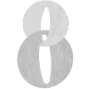 38x24mm Double Round Ribbed Pendant - Silver Tone x1|raw }}