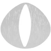 32x35mm Ribbed triangle pendant - Silver Tone x1