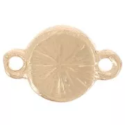 7mm round spacer with rhinestones - Gold - Lilac x1