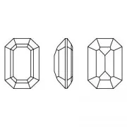 PureCrystal 4610 Rectangle Fancy Stone 14x10mm Black Diamond x1