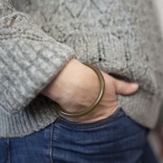 64mm Clear Acrylic Bangle - Khaki x1