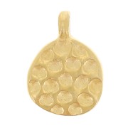10x7.5mm Hammered irregular charm with open ring - Fine gold plated x1|raw }}