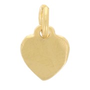 7x6mm Mini heart charm with open ring - 3-micron gold-plated x1