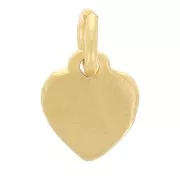 7x6mm Mini heart charm with open ring - 3-micron gold-plated x1